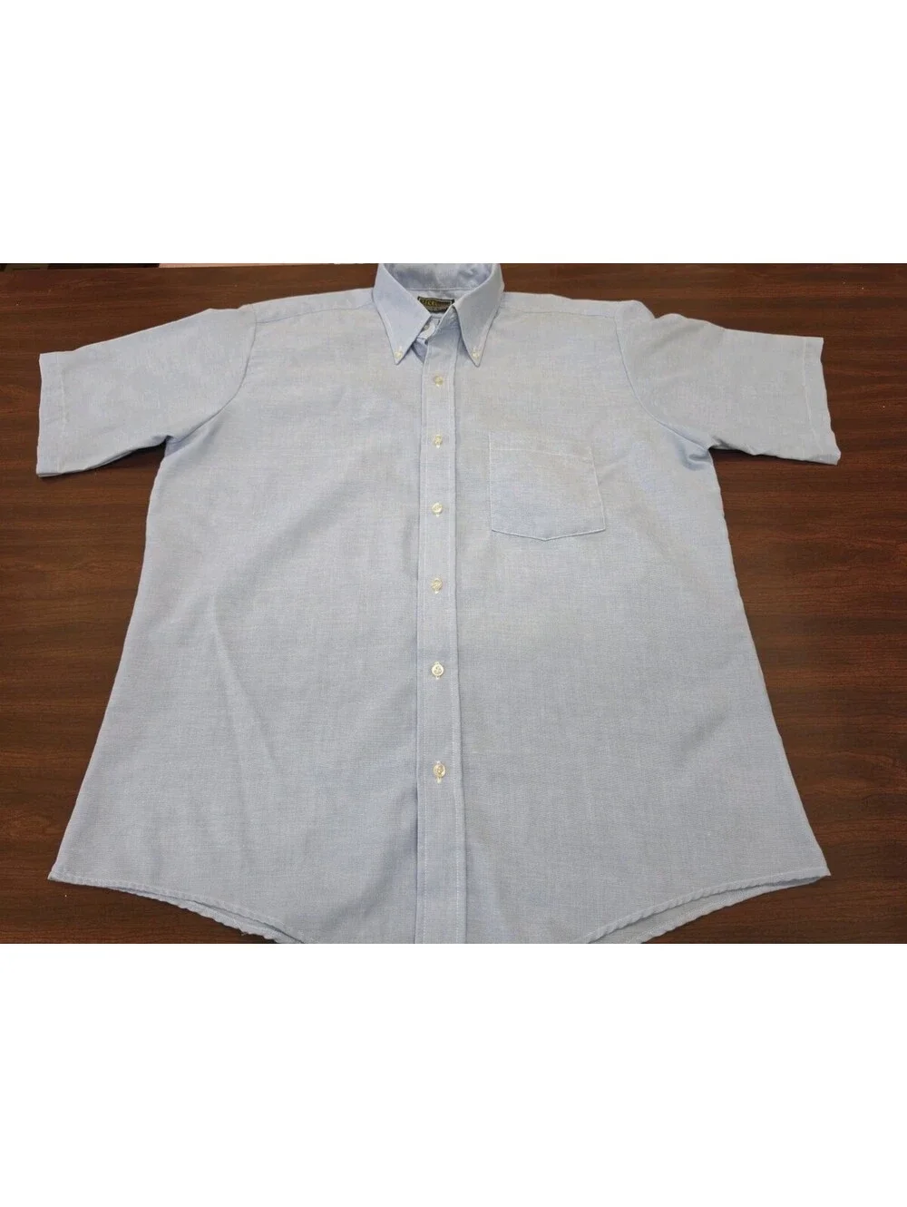 Vintage Ultimo Men Light Blue Short Sleeve Button Down Shirt Retro USA Made XL
